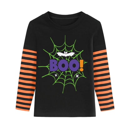 XFSJGNA Toddler Halloween Raglan Long Sleeve Shirt Boo Bat Black Size 5T