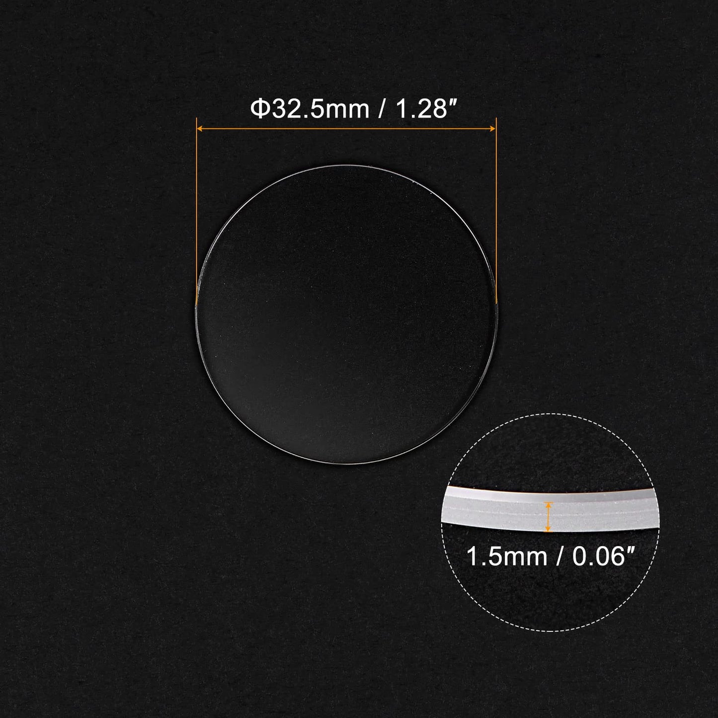 uxcell 32.5mm Sapphire Crystal Watch Glass Lens Round Flat 1.5mm Replacement