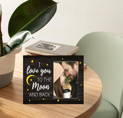 CAIFZ I Love You to the Moon and Back Picture Frame 4x6 Gift for Couple