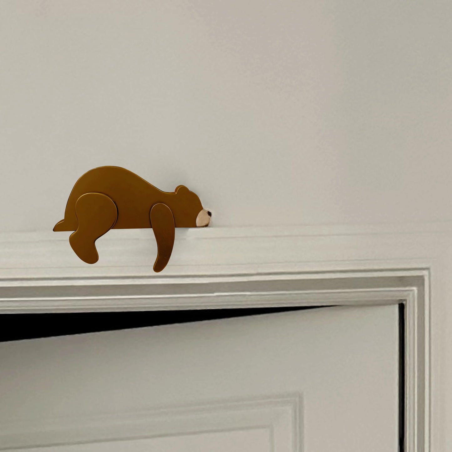 Fcimu Woodland Nursery Decor Black Bear Wooden Sleeping Bear Brown