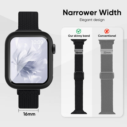Butifacion Slim Braided Nylon Band Case for Apple Watch 40-46mm Black