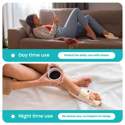 Promifun Bunion Corrector Adjustable Toe Splint Pain Relief Beige 1Pair One Size