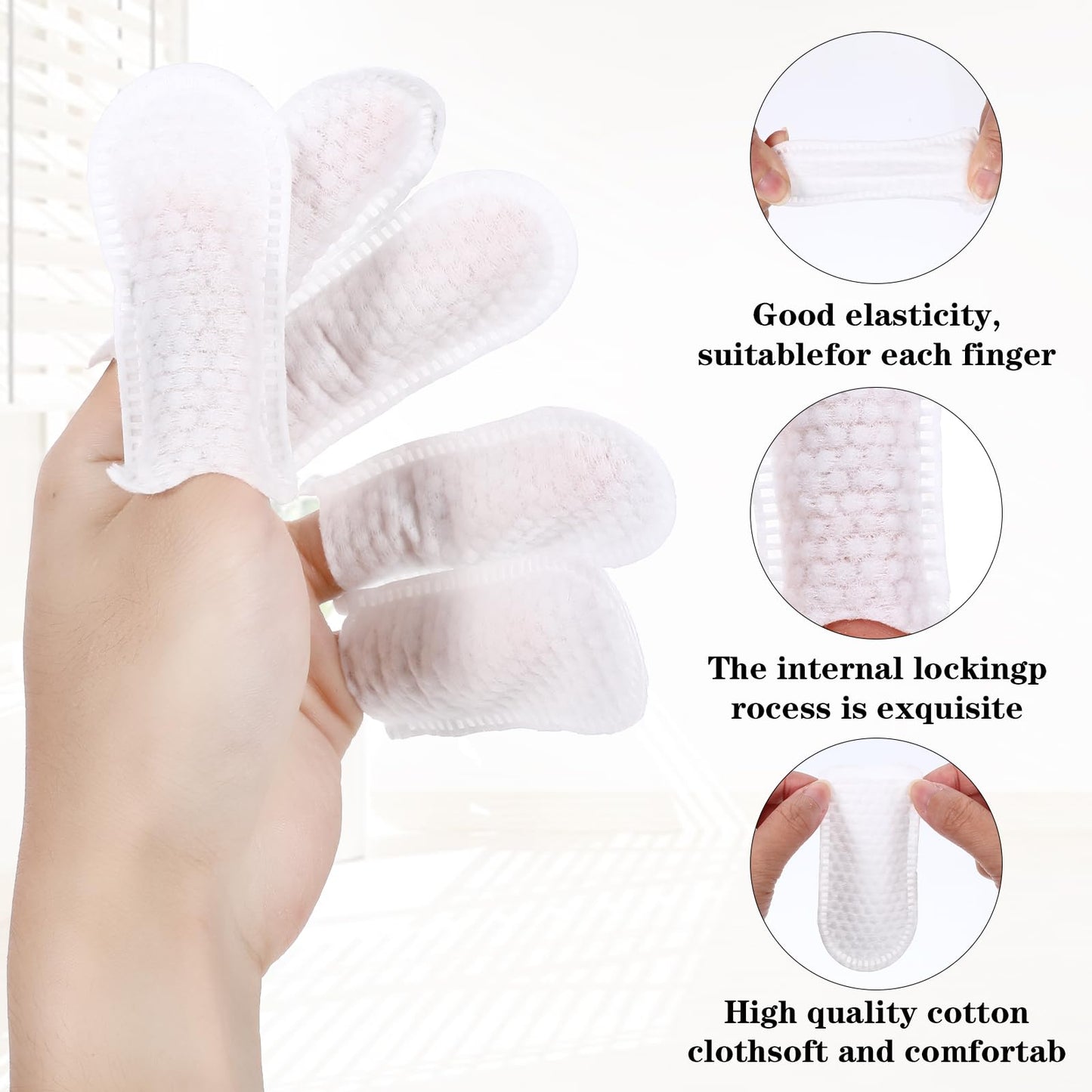 Aeaocvo Cotton Finger Cots Disposable Sweat Resistant Comfortable 100 Pcs