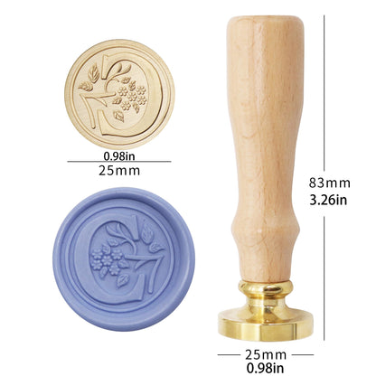 Alphabet Brass Wax Seal Stamps with Detachable Wood Handles for Invitations