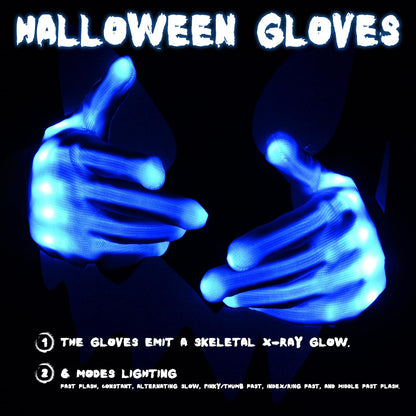 Waipfaru Halloween Scream Mask with Gloves Blue 2PCS Plastic