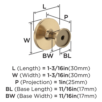 Amerock Champagne Bronze Cabinet Knob 1-3/16in 10 Pack Zinc Hardware