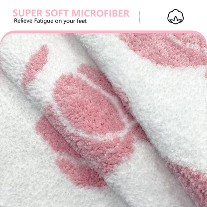 Aprophic Pink Pumpkin Bath Mat Fall Non Slip Microfiber Bathroom Rug 17x24