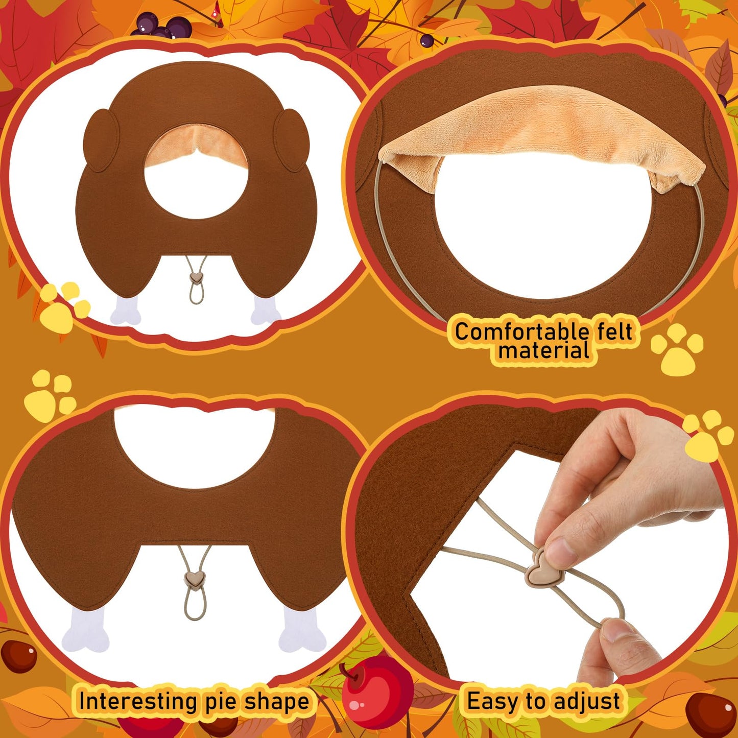Geyoga Thanksgiving Turkey Hat Adjustable Pet Costume Medium Size