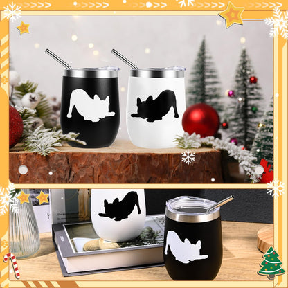 Yoiemivy French Bulldog Insulated Wine Tumbler Set 2, 12oz, Christmas Gift