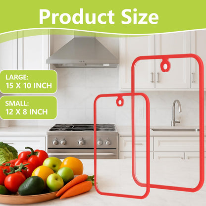 HORIBND Glass Cutting Board Set 2pcs Clear 15x10 Non-Slip Dishwasher Safe