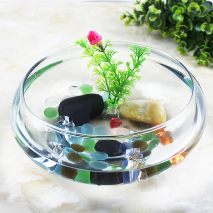 BESPORTBLE Transparent Desktop Aquarium Tank 9.52x9.52x3.93in 2800ml Plastic