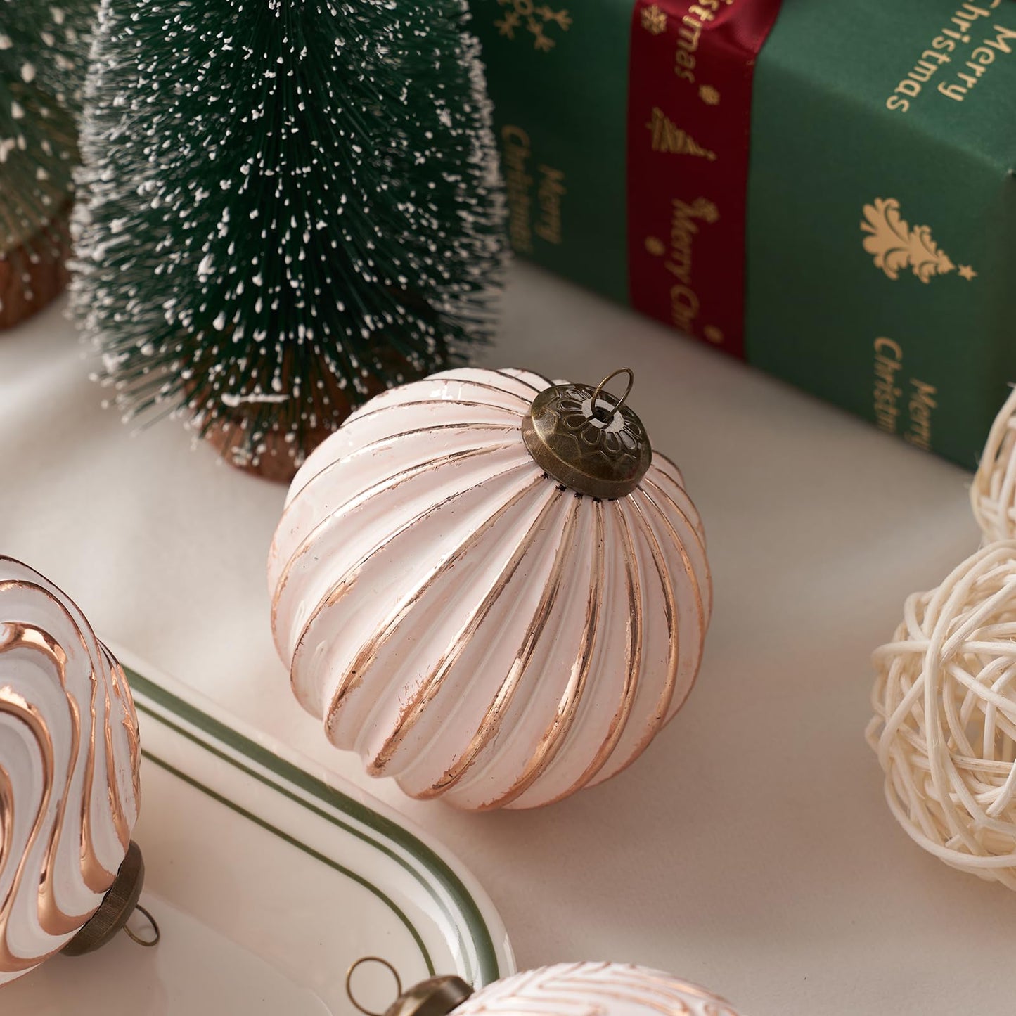 12 Pcs Pink Christmas Tree Ornaments Shatterproof Balls Holiday Decor