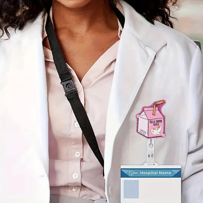 CHAONENG Funny Pink Silly Goose Badge Reel Retractable Clip Medical Nurse ID