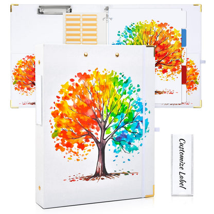 Lattlefnki Cute 3 Ring Binder 1 Inch Round Clipboard White 5 Dividers 8.5x11