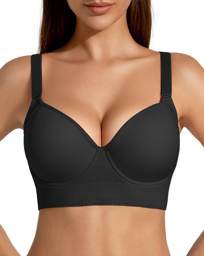 QDN Supportive Push Up Strapless Bra Black Size 42C