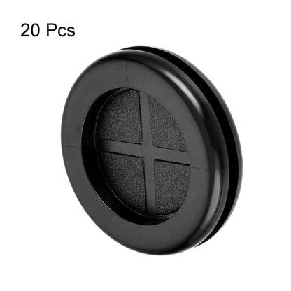 uxcell Rubber Grommet Round Double-Sided Mount Dia 32mm Wire Protection 20pcs