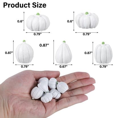 winemana Mini Pumpkins Fall Decorations 80 Pack White Resin Small