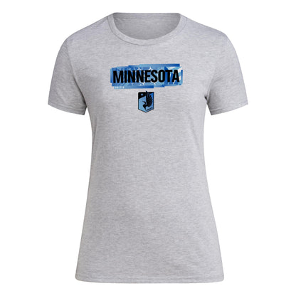 adidas Minnesota United FC Womens Local Pop Pre-game T-shirt Grey Heather Size S