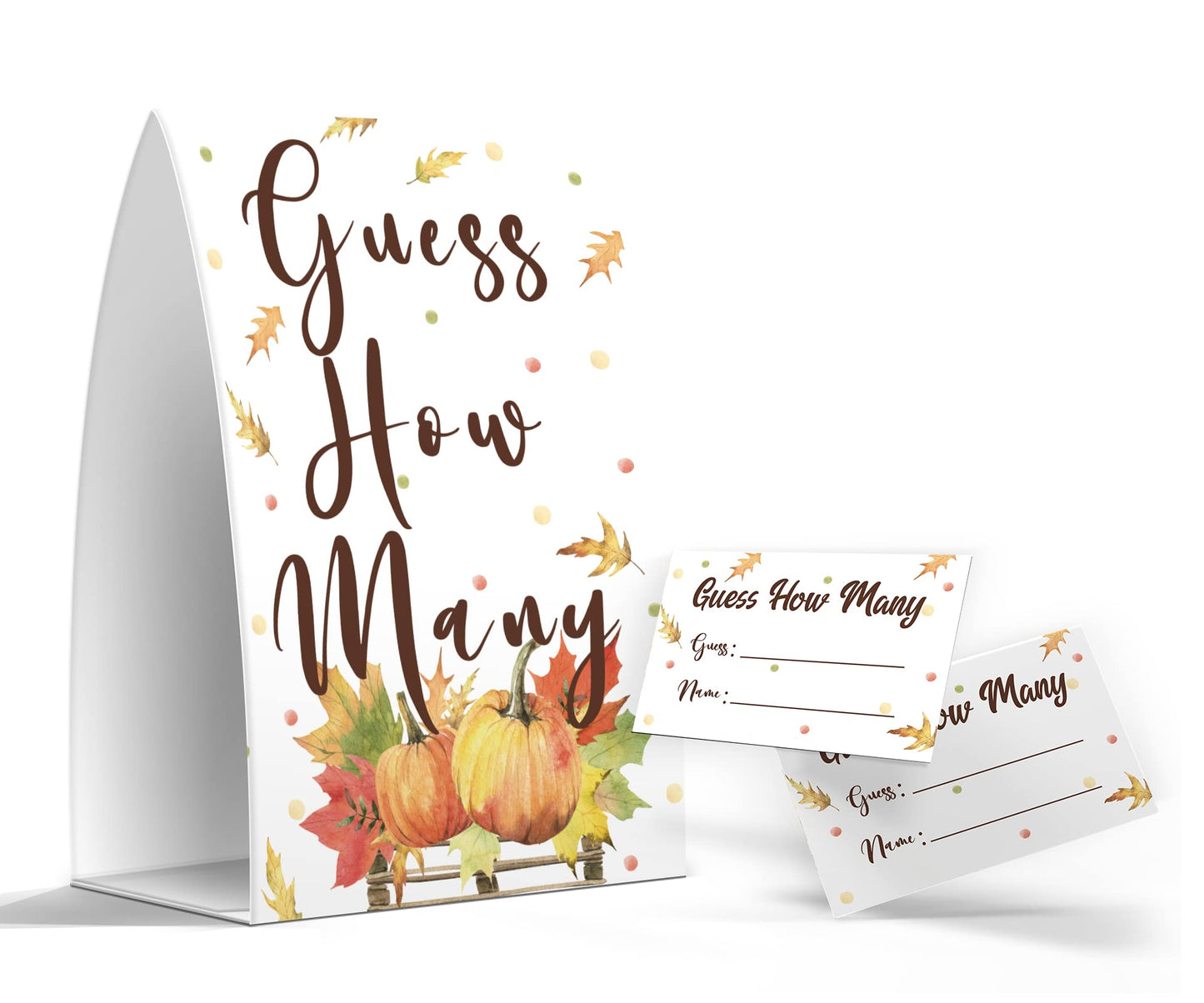 Pazag How Many Candy Guessing Game Thanksgiving Party 1 Sign 50 Cards Orange
