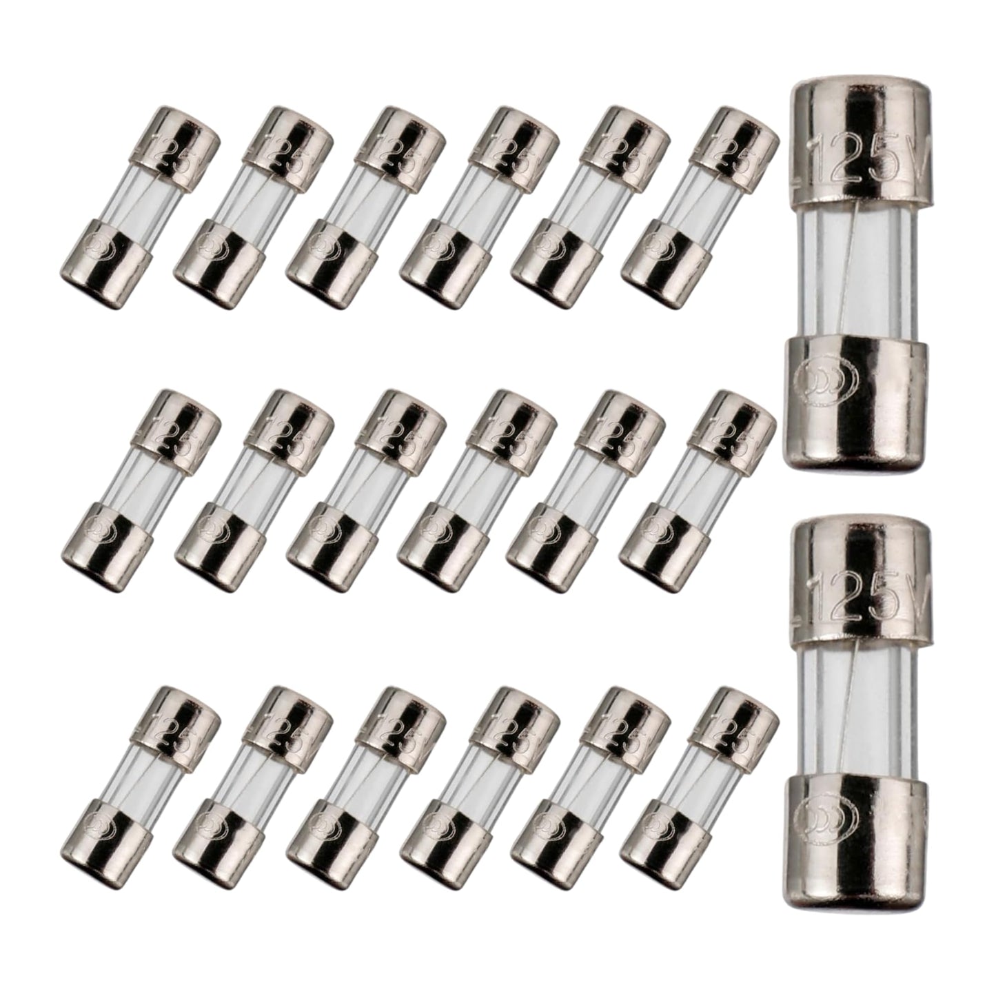 TWI Fuses Mini Christmas Light Strings Replacement Glass Fuses 3A 110V 125V 20pc