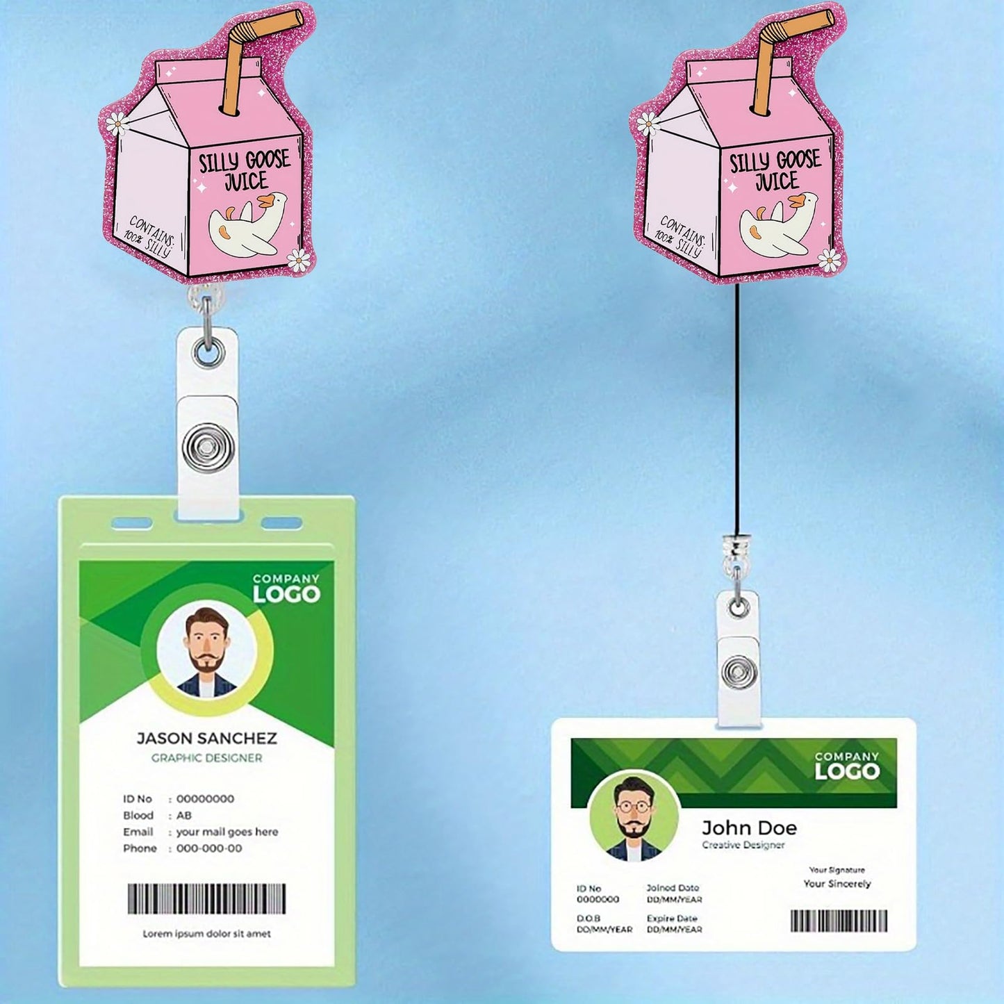 CHAONENG Funny Pink Silly Goose Badge Reel Retractable Clip Medical Nurse ID