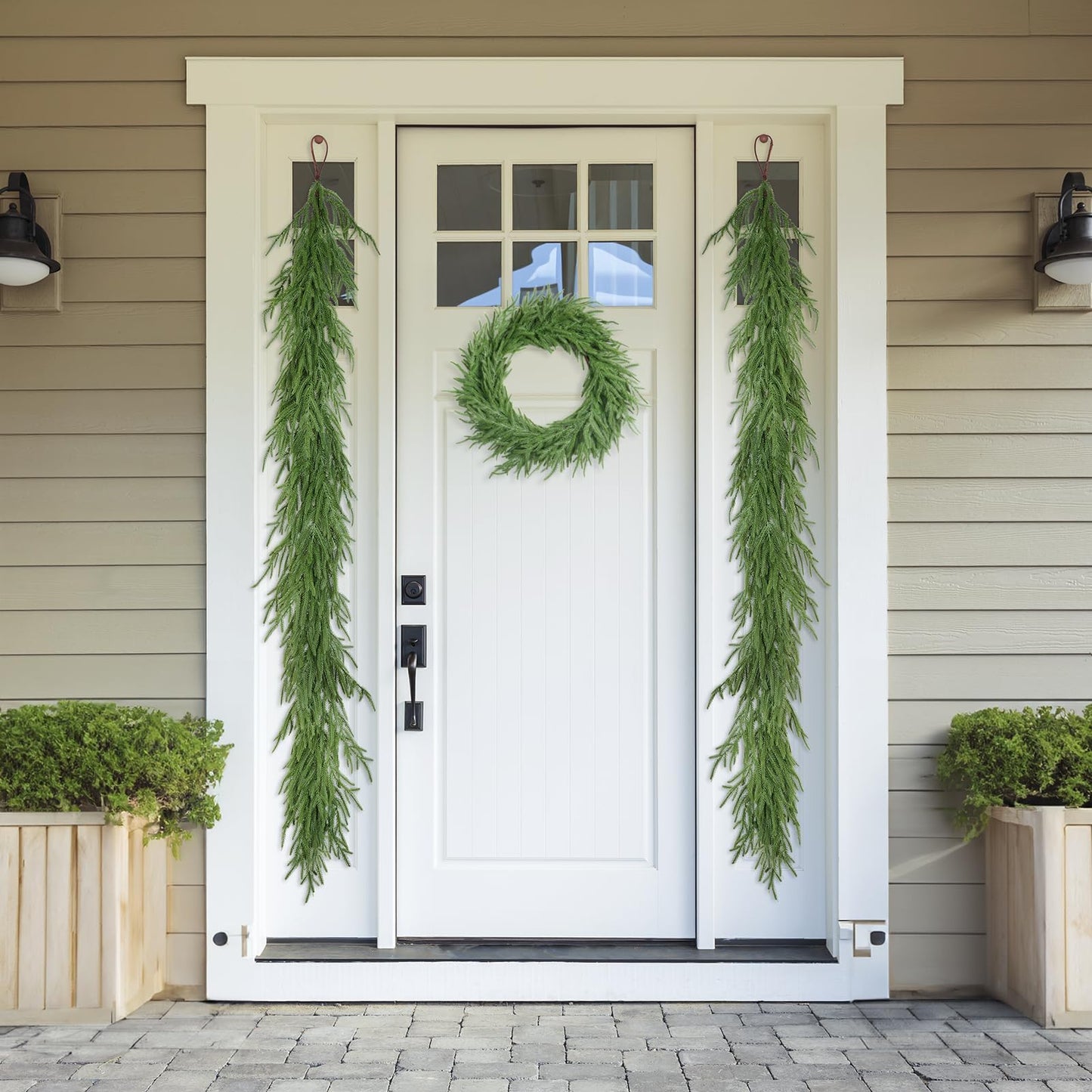 XmasExp Norfolk Pine Garland 6FT Realistic Artificial Christmas Green