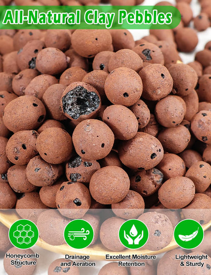 TOYPOPOR Leca Clay Pebbles Grow Media 6 Quarts Lightweight Clay Balls