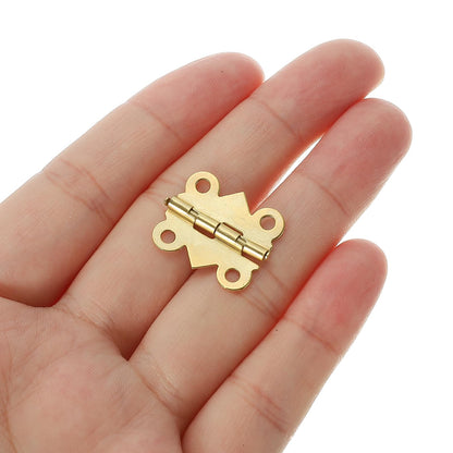 PATIKIL Jewelry Box Hinges 3/4 Inch 8 Pack Gold with Screws Butterfly