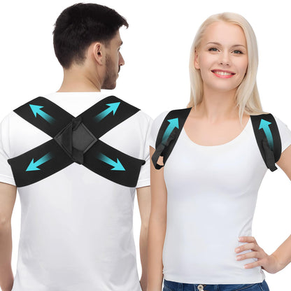OFISKY Adjustable Posture Corrector Back Brace Pain Relief Black Size L