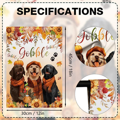 MEHOFOND Fall Happy Thanksgiving Garden Flag Double Sided 12x18in
