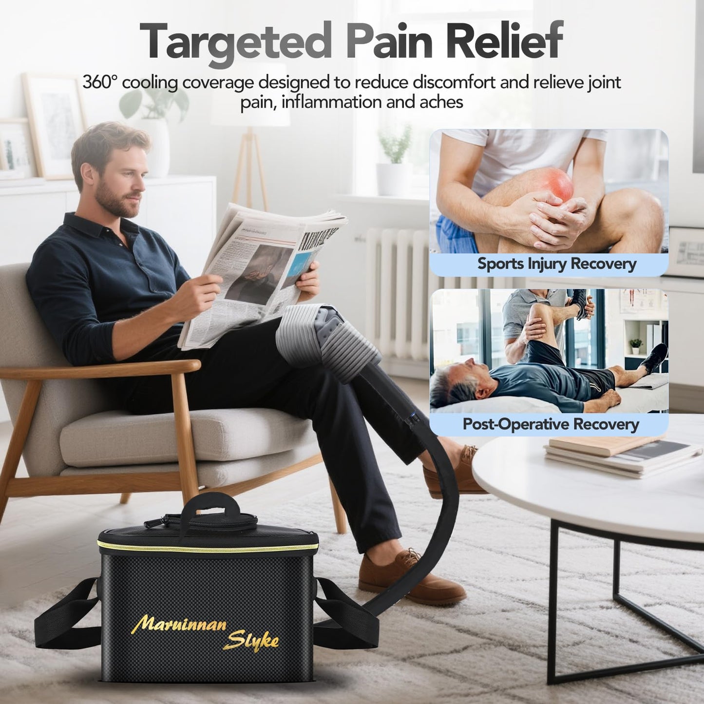 MarvinnanSlyke Portable Ice Machine Knee Cold Therapy Recovery System Medium