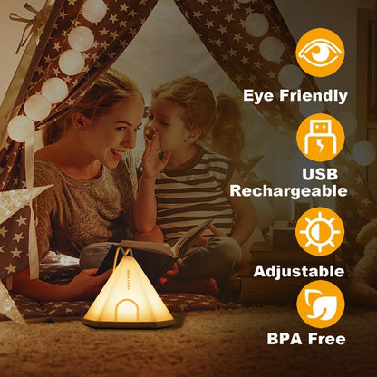 NPJGKY Portable Hanging Tent Night Light Desk Lamp Touch Dimmable Timer White