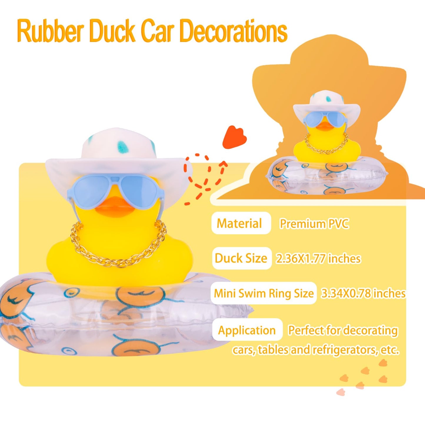 MuMyer Yellow Duck Dashboard Decoration Rubber Car Ornament Small N21