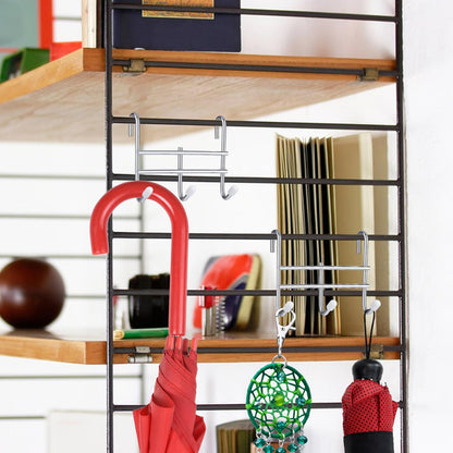 Dimeho 12pcs 3 Hook Wire Shelving Attachment Silver 3.74x3.27x1.38in