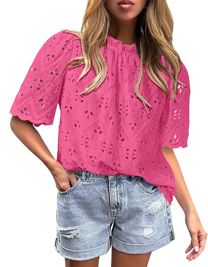 BETTE BOUTIK Womens Flowy Summer Tunic Top Bright Pink Size XL