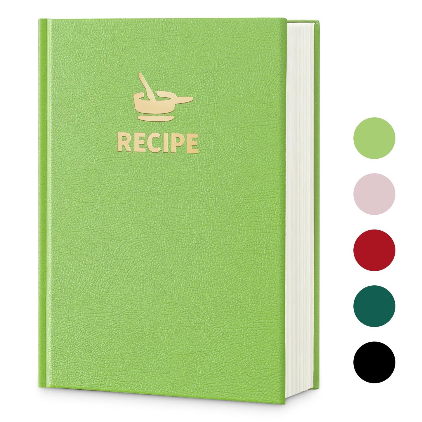 TSFPapier Hardcover Recipe Book 7x9.6in B5 160 Pages Leather Cover DarkRed