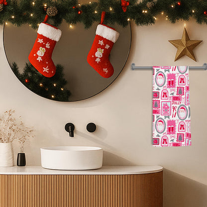 WDSFHYJK Coquette Christmas Santa Kitchen Towels Hot Pink 16x24 Inch