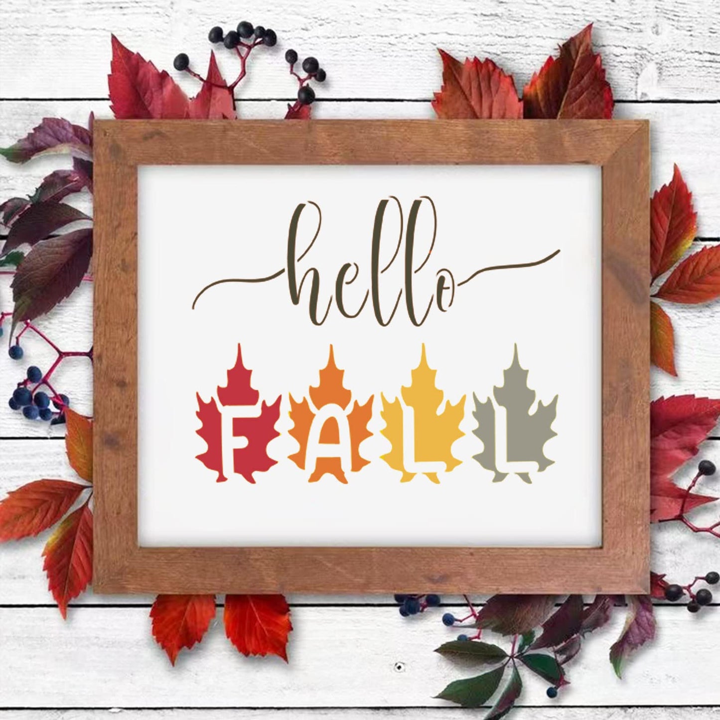 Vloso 16 Pcs Fall Stencils 5x5 Inch Reusable Thanksgiving DIY Crafts