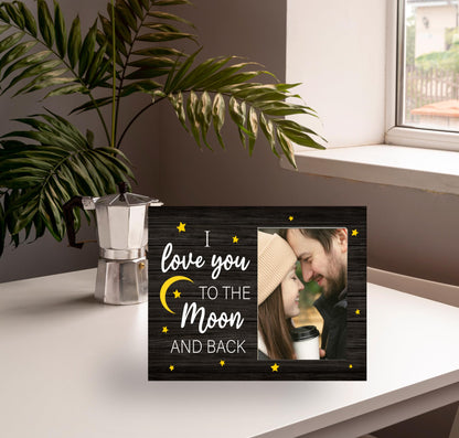 CAIFZ I Love You to the Moon and Back Picture Frame 4x6 Gift for Couple