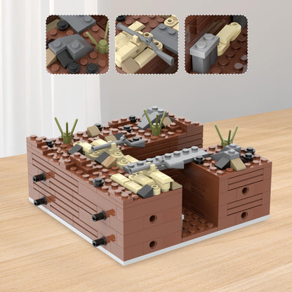 MOOXI WW2 Battlefield Military Block Set Right Corner 200PCS ABS