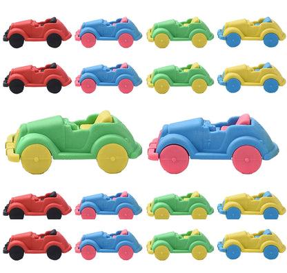RONDURE Car Erasers 18 Pcs 3D Sports Car Puzzle Take Apart Erasers Kids