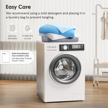 EASELAND King Tencel Cooling Comforter Lightweight Breathable Ice Blue Size King