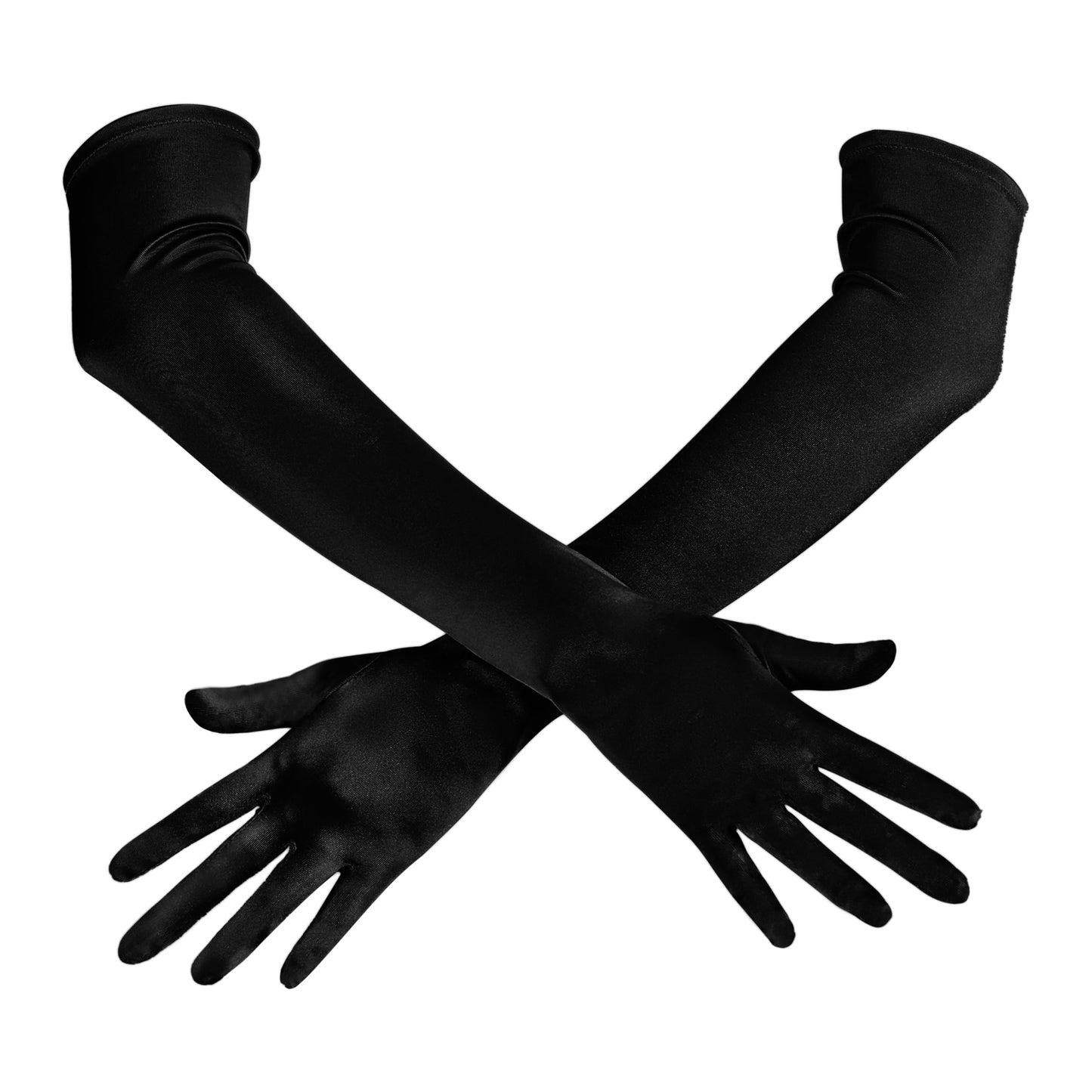 Spooktacular Creations Long Satin Opera Party Gloves Black 21in One Size