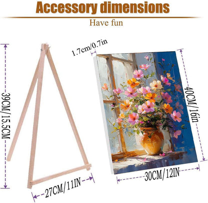 CraftyTime Paint by Numbers Kit Adult Beginner Flower 12x16 Inch Framed
