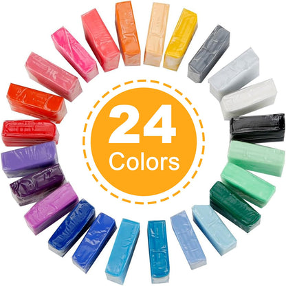 CiaraQ Polymer Clay Kit Mini Modeling Set 24 Colors for Kids Beginners Artist
