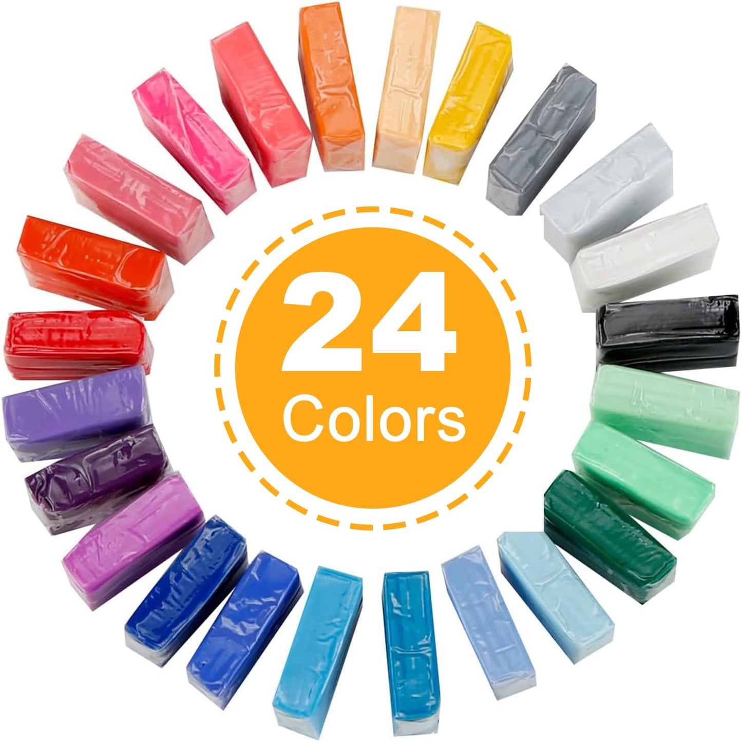 CiaraQ Polymer Clay Kit Mini Modeling Set 24 Colors for Kids Beginners Artist