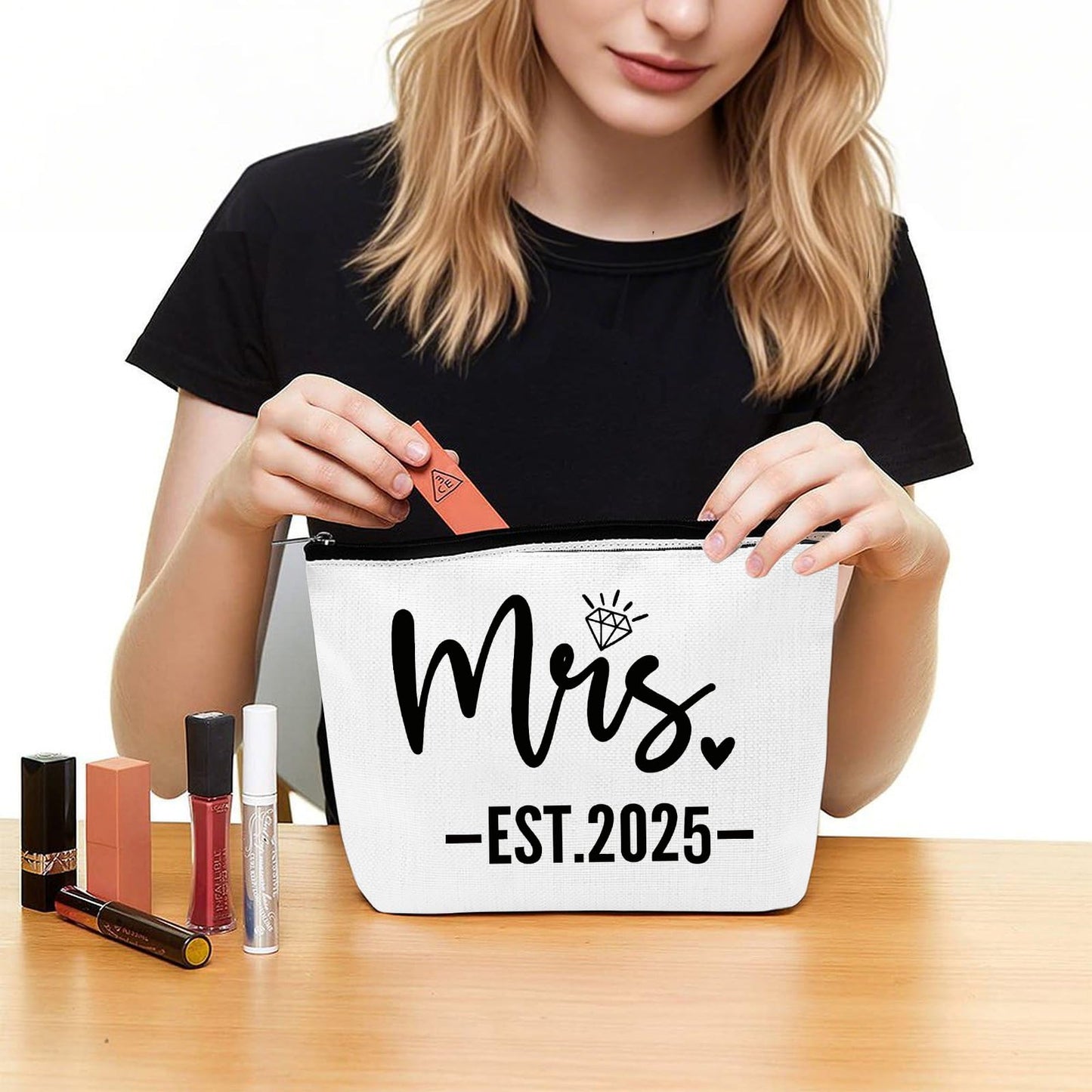 Cyntan Mrs Makeup Bag Bridal Shower Engagement Wedding Bachelorette Gift