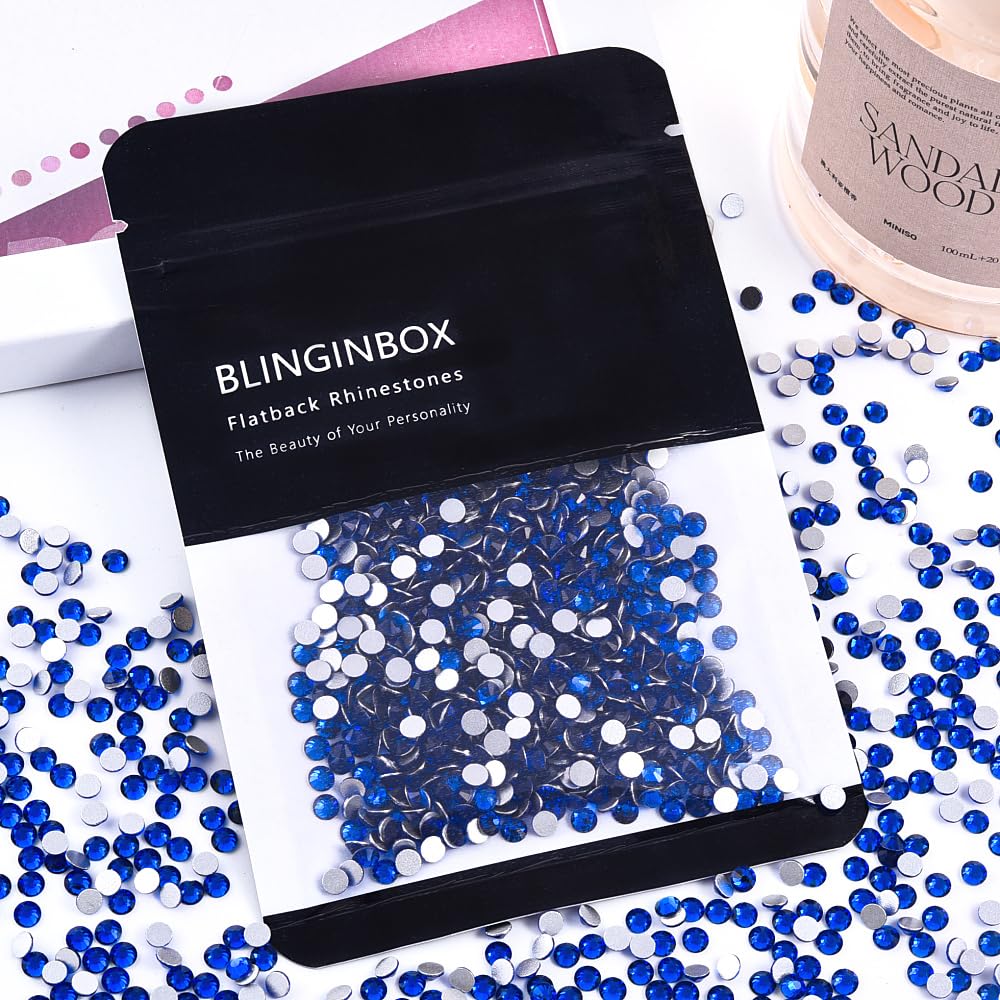Blinginbox Glass Rhinestones SS30 6.4-6.6mm 288pcs Sapphire
