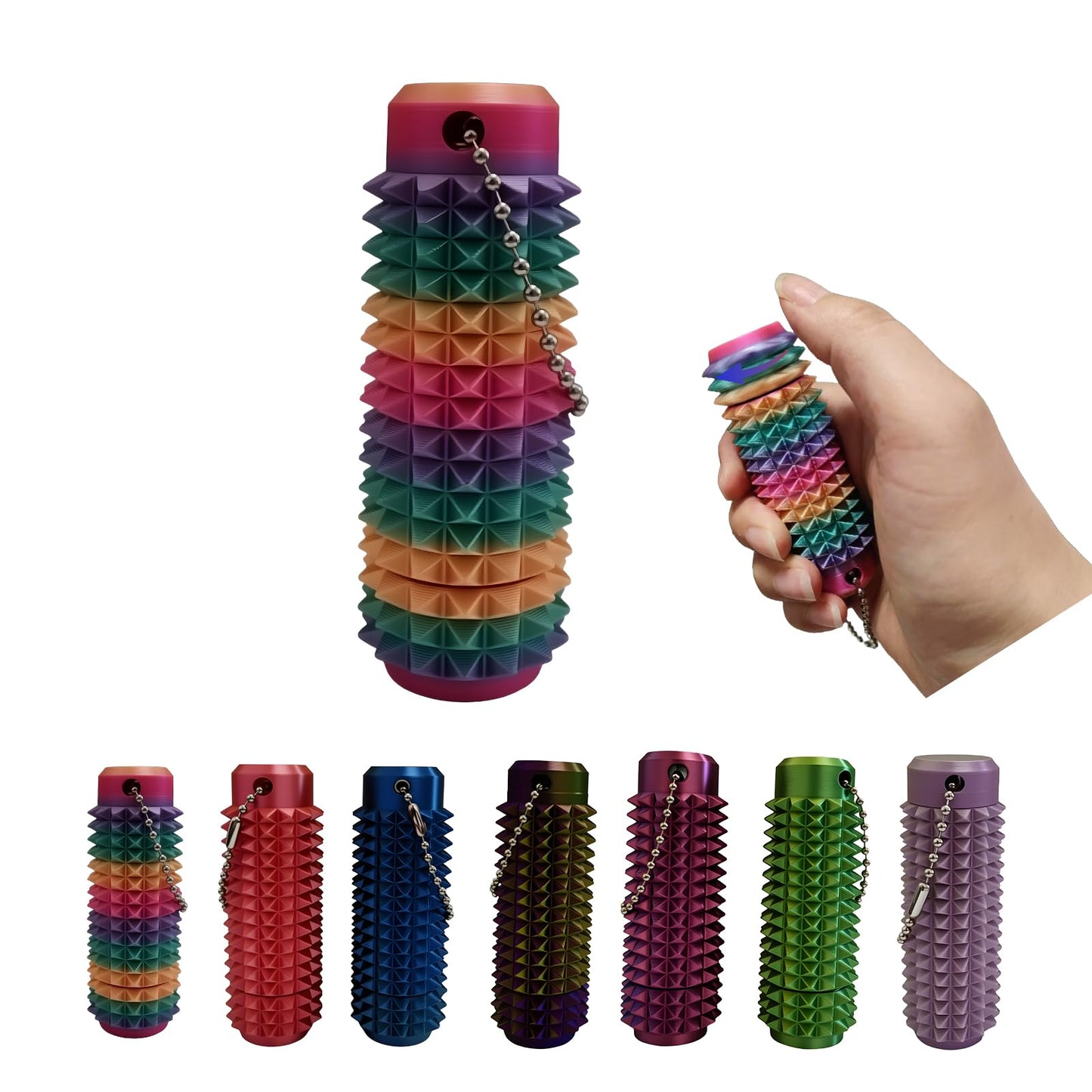 VeiDynoA Ouchies Pain Fidget Toy 3D Printed Anxiety Relief Rainbow Keychain