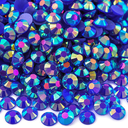 Blinginbox 1500pcs 5mm AB Resin Flatback Rhinestones Round Non-Hotfix Sapphire